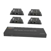 1x4 HDMI Extender Splitter 4K Over Cat6 70m/230ft POC with 4X Receivers IR