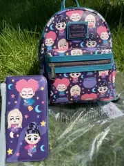 NWT Loungefly Hocus Pocus Chibi Mini Backpack & Wallet Sanderson Sisters