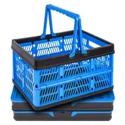 3 Packs 20Liter Collapsible Storage Crates With Handle Collapsible Plastic Sh...