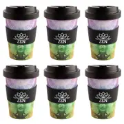 6PK Eco-To-Go Eco-To-Go Bamboo 470ml Reusable Travel Coffee Cup 6.5x14.5cm Zen