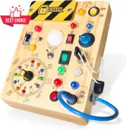 Busy Board Montessori Wooden Sensory Toy Toddlers 1-3 Years Travel Learning Toy