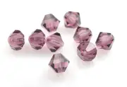 25 PRECIOSA CRYSTAL BICONE BEADS AMETHYST 6MM