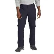 Eddie Bauer Fleece Lined Tech Pant Men 40x30 UPF 50+ Zip Cargo Pocket Dark Blue