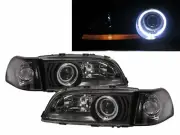 S70 96-00 4D Guide LED Halo Projector W/ Corner Lamp Headlight BK for VOLVO LHD (for: Volvo)