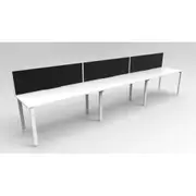 RAPIDLINE RAPID INFINITY PROFILE LEG SINGLE SIDED WORKSTATION With Screen 3 Persons W5400 x D700 x H1200mm Natural White Top With Scalloped Edge
