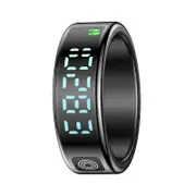 Smart Ring Gesture Control Health Monitoring Sports Modes Black Activity Trackers