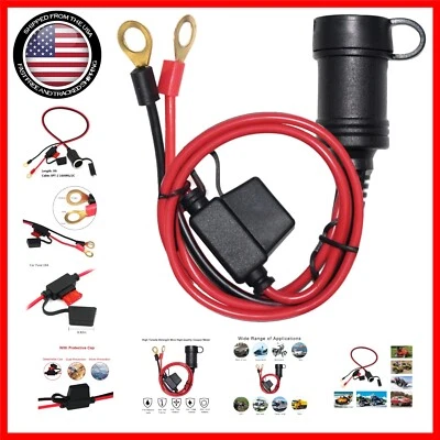 Versatile 3FT 12V Power Cable with Cigarette Lighter Plug - Perfect for Outdoors