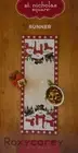 Christmas St Nicholas Square Snowman Tapestry wRed Border Table Runner 13x36 in
