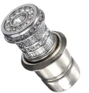Crystal Bling Car Cigarette Lighter Rhinestone Charger Socket Accessory Silver (for: Volkswagen)