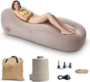 Gohytal Inflatable Lounger, Waterproof Air Sofa Outdoor with Air Pump, Portable Inflatable Air Sofa, Couch, Air Lounger for Camping, Holiday, Swimming Pool, Beach Parties, Backyard, Travel, Beach