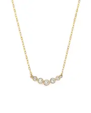 Diamond 5 Stone Graduated Pendant Necklace in 14K Yellow Gold, 0.25 ct. t. w.