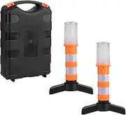 Emergency Roadside Lights, 2Pack Road Safety Alert with Magnetic Base and Removable Bracket, Storage Case, Flashing Road Safety Work Light Warning Lights for Vehicles, Trucks