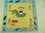 Needlepoint Hand Stitch Painted Canvas Needlepoint of Back Bay X3 Girl Dinosaur