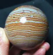 TOP 316G Natural Polished Rainbow Banded Agate Crystal Sphere Ball Healing WD822