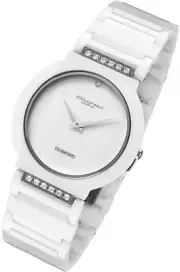 Rougois Cirros Milan Luxury Unisex White Ceramic Watch with Diamond Model 2280GW