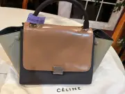 NWT CELINE TRAPEZE LIGHT CAMEL GRAINED CALFSKIN MULT COLOR 174683AIH.02BA $2,950