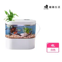 在飛比找momo購物網優惠-【Petvibe寵趣生活】USB充電桌面迷你懶人魚缸(辦公室