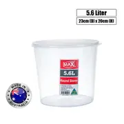 12 x MAX Round 5.5L Plastic Buckets Clear Bin Storer Box Storage Containers