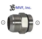 1/2" Male JIC 37° Flare X 3/8" Male ORB Straight Adapter Stainless 6400-08-06-SS