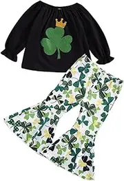 [WESIEVYA] Elegant Round Neck Topper Patrick's Day Toddler Clothing Girls Festival/autumn