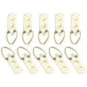 10Pcs 52mm x 20mm D Ring Picture Hangers Frames Hanging Hanger Hooks Golden