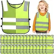 Unittype Kids Safety Vest High Visibility Reflective Safety Children Vest Neon Yellow Child Traffic Clothes with Elastic Strap for Kids Cycling Running Skiing Outdoor Activities, Yellow
