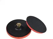 180mm Hook & Loop Backing Pad Polishing Disc Random Orbital Sander M14 Angle Grinder Electric Drill Adapter Red Pack of 2