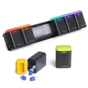 Magnetic Weekly Pill Organizer,Removable 7 Day 1 Time a Day Pill Box,Travel Pill Case,Once a Day Medicine Dispenser,Medication Holder Color Black