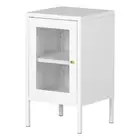 South Shore Kodali 15"W Metal Mesh 1-Door Nightstand in White Finish