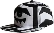 [HAMKVBPR] Baseball Cap Unisex Hip Hop Flat Brim Cap Outdoor Duck Tongue Cap Baseball Cap Outdoor Sports Hat(Black White)