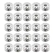 32Pcs Metal Bobbins Embroidery Bobbins with Case for Sewing Machine Silver