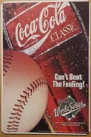 Coca-Cola Classic 1989 World Series The Official Soft Drink hanging wall sign