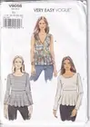Vogue 9056 Misses Easy Tops Sewing Pattern Size 14 16 18 20 22