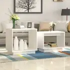 Nesting Coffee Tables 2 pcs White Solid Wood Pine