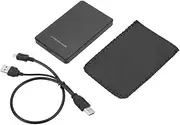 USB2.0 Portable Mobile HDD External Hard Drive Disk Case 2.5" for Desktop and Laptop Black Black One Size