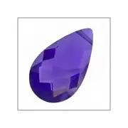 SALE 2 Cubic Zirconia Flat Drop Briolette Beads 12x20mm Purple #64741