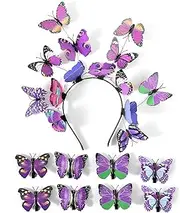 [Generic] Butterfly Fascinator Headband Monarch Butterfly Headband Crown Tea Party Halloween Costume Headpiece