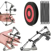wolfman 9.5" Archery Bow Set Compound Bow and Arrow Set Mini Hunting Bow RH/LH with EVA Target for Hunting Shooting Practice Archery Entertainment Fun