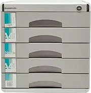 Aluminum Alloy Multi-Layer Storage Box Drawer Can Be Locked, Desktop File Cabinet, Used for A4 Paper, Magazines, Documents and Documents, 5 Layers (Size : 30×36×30.5cm)