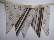 Bunting/flags Fabric Football blue Print Gift Party Shower boy