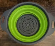 2pcs Collapsible Colander Silicone Strainer Set for Draining Pasta,Veggies,fruit