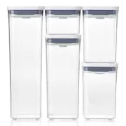 OXO Good Grips POP 2.0 5pc Container Set – Airtight Stackable BPA-Free Pantry Food Storage w/ Push Button Lid