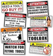 Funny Toolbox Warning Decal Sticker Tool Box Pack Set - by 215 Decals