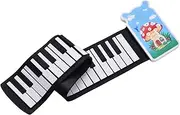 Portable 49-Key Roll-up Electronic Piano Keyboard 8 Tones 6 Demos Record Funtion Built-in Speaker with Echo Sustain Trill Effect 3.5mm Output with Built-in Battery Mushroom