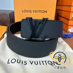 正品現貨 路易威登 LV LINTIALES 4CM 黑色 荔枝紋 雙面皮帶 男士腰帶 M0424