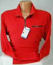 Bills Khakis Fleece Quarter-Zip Pullover in RED MSRP $125 NWT Nice! - XL