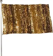 Gold Sequin Sparkle Flag 35x59 in Double Sided Printed Garden Flag Decorative Banner No Fade Yard Flag with Brass Grommets Hanging Photo Backdrop for Indoor Outdoor Party Home Decor