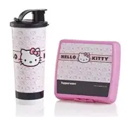Tupperwar Hello Kitty Design Sandwich Keeper Tumbler & Pour Seal New