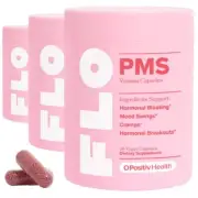 O Positiv FLO PMS Vitamins for Women 30 Servings Pack of 3 - Proactive PMS Re...