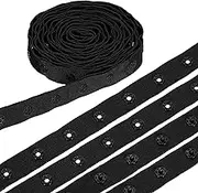 uxcell 3 Yard Snap Button Tape, Polyester Plastic Snap Button Trim, Sewing Press Stud Ribbon Replacement for DIY Craft Clothes Fabric Sewing, Black